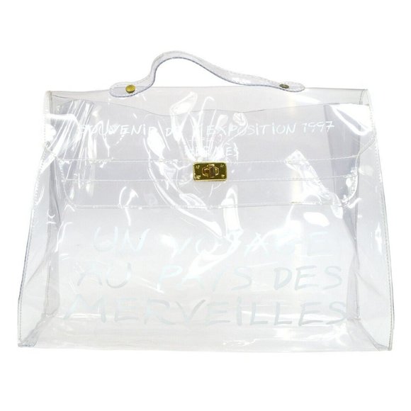 Authenticity Guaranteed HERMES Vinyl Kelly Beach Handbag Purse - Picture 1 of 10